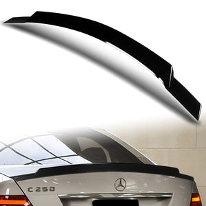 W-Power ABS V-Style Rear Trunk Lip Spoiler Wing For 2008-2014 Mercedes-Benz C-Class W204 -Pearl Black