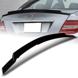 W-Power ABS V-Style Rear Trunk Lip Spoiler Wing For 2008-2014 Mercedes-Benz C-Class W204 -Pearl Black