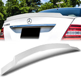 W-Power ABS V-Style Rear Trunk Lip Spoiler Wing For 2008-2014 Mercedes-Benz C-Class W204 -Pearl White