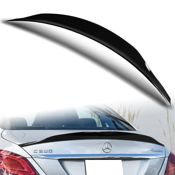 W-Power ABS B-Style Rear Trunk Lip Duckbill Spoiler Wing For 2015-2021 Mercedes-Benz C-Class W205 Sedan -Pearl Black