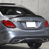 W-Power ABS B-Style Rear Trunk Lip Duckbill Spoiler Wing For 2015-2021 Mercedes-Benz C-Class W205 Sedan -Carbon Fiber Look