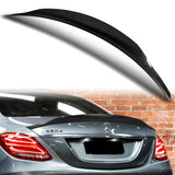 W-Power ABS B-Style Rear Trunk Lip Duckbill Spoiler Wing For 2015-2021 Mercedes-Benz C-Class W205 Sedan -Carbon Fiber Look