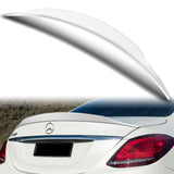 W-Power ABS B-Style Rear Trunk Lip Duckbill Spoiler Wing For 2015-2021 Mercedes-Benz C-Class W205 Sedan -Pearl White