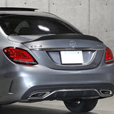 W-Power ABS B-Style Rear Trunk Lip Duckbill Spoiler Wing For 2015-2021 Mercedes-Benz C-Class W205 Sedan -Unpainted Matte Black