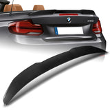 W-Power ABS PSM-Style Rear Trunk Lip Duckbill Spoiler Wing For 2015-2021 BMW 2-Series F23 Convertible -Carbon Fiber Look