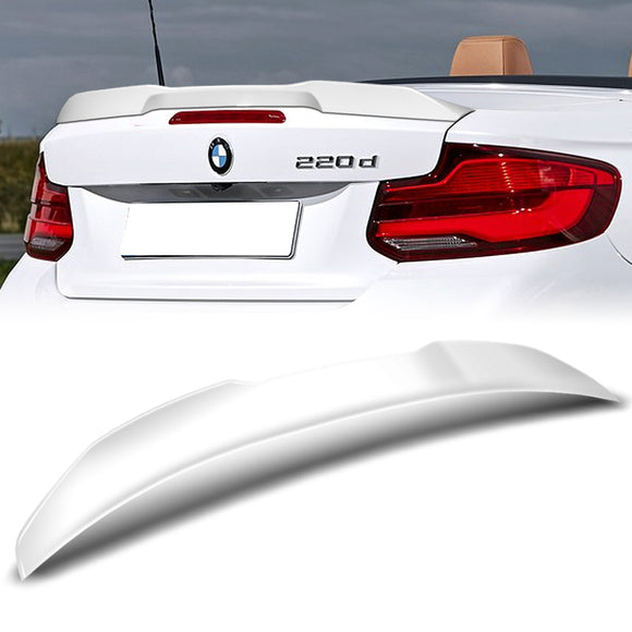 W-Power ABS PSM-Style Rear Trunk Lip Duckbill Spoiler Wing For 2015-2021 BMW 2-Series F23 Convertible -Pearl White