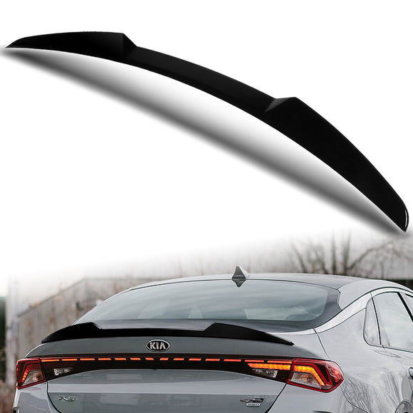 W-Power ABS V-Style Rear Trunk Lip Duckbill Spoiler Wing For 2021-2023 KIA K5 -Pearl Black