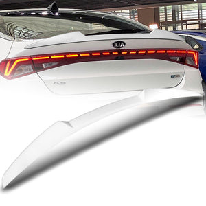 W-Power ABS V-Style Rear Trunk Lip Duckbill Spoiler Wing For 2021-2023 KIA K5 -Pearl White