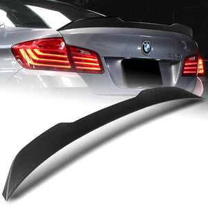 W-Power ABS PSM-Style Rear Trunk Lip Duckbill Spoiler Wing For 2011-2016 BMW 5-Series M5 / F10 / F18 Sedan -Carbon Fiber Look