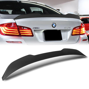 W-Power ABS PSM-Style Rear Trunk Lip Duckbill Spoiler Wing For 2011-2016 BMW 5-Series M5 / F10 / F18 Sedan -Unpainted Matte Black