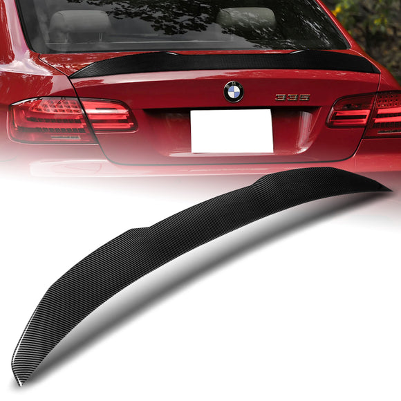 W-Power ABS PSM-Style Rear Trunk Lip Duckbill Spoiler Wing For 2007-2013 BMW 3-Series Coupe E92 -Carbon Fiber Look