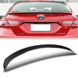 W-Power ABS OE-Style Rear Trunk Lip Duckbill Spoiler Wing For 2018-2023 Toyota Camry Sedan -Carbon Fiber Look