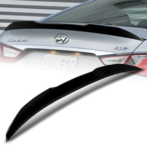 W-Power ABS V-Style Rear Trunk Lip Spoiler Wing For 2011-2014 Hyundai Sonata -Pearl Black