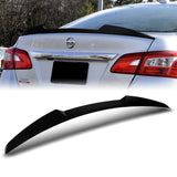 W-Power ABS V-Style Rear Trunk Lip Duckbill Spoiler Wing For 2013-2019 Nissan Sentra -Pearl Black