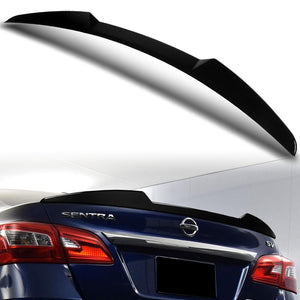 W-Power ABS V-Style Rear Trunk Lip Duckbill Spoiler Wing For 2013-2019 Nissan Sentra -Pearl Black