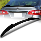 W-Power ABS V-Style Rear Trunk Lip Duckbill Spoiler Wing For 2013-2019 Nissan Sentra -Pearl Black