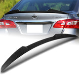 W-Power ABS V-Style Rear Trunk Lip Duckbill Spoiler Wing For 2013-2019 Nissan Sentra -Carbon Fiber Look