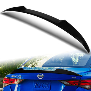 W-Power ABS V-Style Rear Trunk Lip Duckbill Spoiler Wing For 2020-2024 Nissan Sentra -Pearl Black