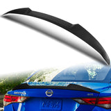 W-Power ABS V-Style Rear Trunk Lip Duckbill Spoiler Wing For 2020-2024 Nissan Sentra -Carbon Fiber Look