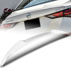 W-Power ABS V-Style Rear Trunk Lip Duckbill Spoiler Wing For 2020-2024 Nissan Sentra -Pearl White