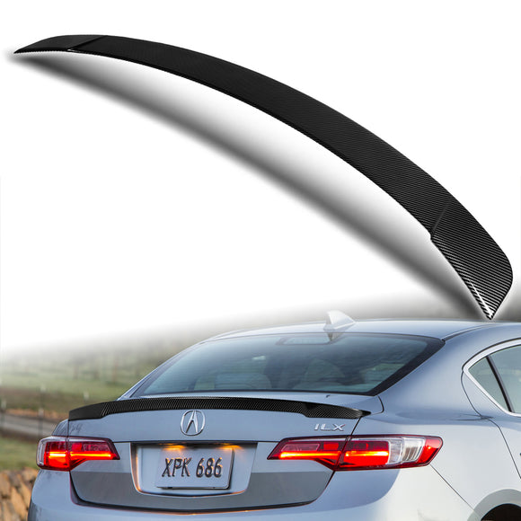 W-Power ABS STP-Style Rear Trunk Lip Duckbill Spoiler Wing For 2013-2022 Acura ILX -Carbon Fiber Look