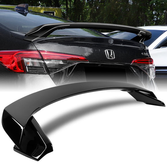 HP-Style Rear Trunk Lip Spoiler Wing For 2022-2024 Honda Civic Sedan 4-DR -ABS Painted Black