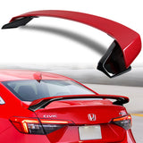 HP-Style Rear Trunk Lip Spoiler Wing For 2022-2024 Honda Civic Sedan 4-DR -ABS Painted Red