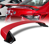 HP-Style Rear Trunk Lip Spoiler Wing For 2022-2024 Honda Civic Sedan 4-DR -ABS Painted Red