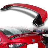 HP-Style Rear Trunk Lip Spoiler Wing For 2022-2024 Honda Civic Sedan 4-DR -ABS Painted Red