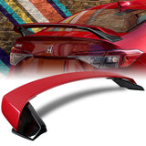 HP-Style Rear Trunk Lip Spoiler Wing For 2022-2024 Honda Civic Sedan 4-DR -ABS Painted Red