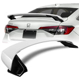 HP-Style Rear Trunk Lip Spoiler Wing For 2022-2024 Honda Civic Sedan 4-DR -ABS Painted White