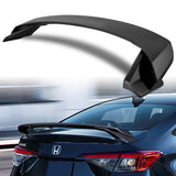 HP-Style Rear Trunk Lip Spoiler Wing For 2022-2024 Honda Civic Sedan 4-DR -ABS Unpainted Matte Black