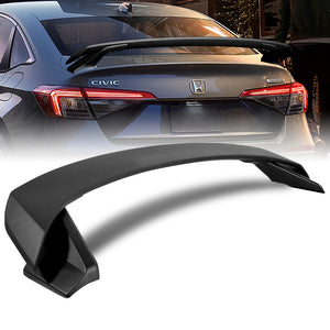 HP-Style Rear Trunk Lip Spoiler Wing For 2022-2024 Honda Civic Sedan 4-DR -ABS Unpainted Matte Black