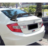 MUG-Style Rear Trunk Lip Spoiler Wing For 2012-2015 Honda Civic Sedan 4-DR -ABS Unpainted Matte Black