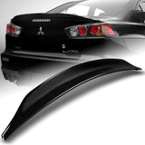 Rear Trunk Lip Spoiler Wing For 2008-2017 Mitsubishi Lancer EVO 10 -ABS Painted Black