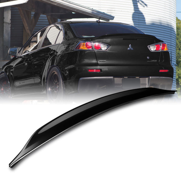 Rear Trunk Lip Spoiler Wing For 2008-2017 Mitsubishi Lancer EVO 10 -ABS Painted Black