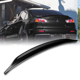 Rear Trunk Lip Spoiler Wing For 2008-2017 Mitsubishi Lancer EVO 10 -ABS Painted Black