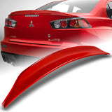 Rear Trunk Lip Spoiler Wing For 2008-2017 Mitsubishi Lancer EVO 10 -ABS Painted Red