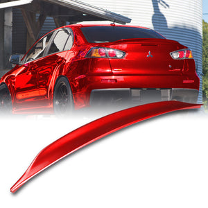 Rear Trunk Lip Spoiler Wing For 2008-2017 Mitsubishi Lancer EVO 10 -ABS Painted Red