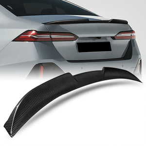 V-Style Rear Trunk Lip Duckbill Spoiler Wing For 2024-2025 BMW 5-Series i5 G60 -Real Carbon Fiber