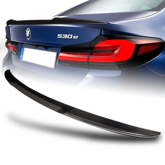 V-Style Rear Trunk Lip Spoiler Wing For 2017-2023 BMW 5-Series G30 -Real Carbon Fiber