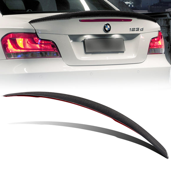 P-Style Rear Trunk Lip Duckbill Spoiler Wing For 2007-2013 BMW 125i 128i 135i E82 2-DR / Coupe -Real Carbon Fiber