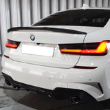 V-Style Rear Trunk Lip Duckbill Spoiler Wing For 2019-2022 BMW 3-Series G20 G28 -Real Carbon Fiber