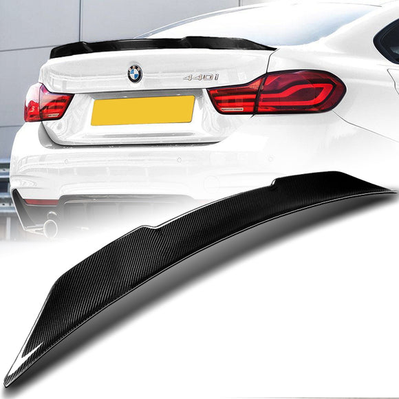 PSM-Style Rear Trunk Lip Duckbill Spoiler Wing For 2015-2020 BMW F36 4-Series 4-DR / Sedan -Real Carbon Fiber