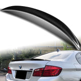 M5-Style Rear Trunk Lip Duckbill Spoiler Wing For 2011-2016 BMW F10 5-Series 4-DR / Sedan + Roof Visor -Real Carbon Fiber