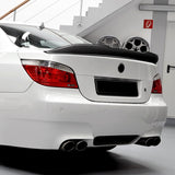 PSM-Style Rear Trunk Lip Duckbill Spoiler Wing For 2004-2010 BMW E60 5-Series 4-DR / Sedan -Real Carbon Fiber