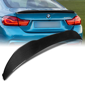 PSM-Style Rear Trunk Lip Duckbill Spoiler Wing For 2014-2020 BMW F32 4-Series 2-DR / Coupe -Real Carbon Fiber