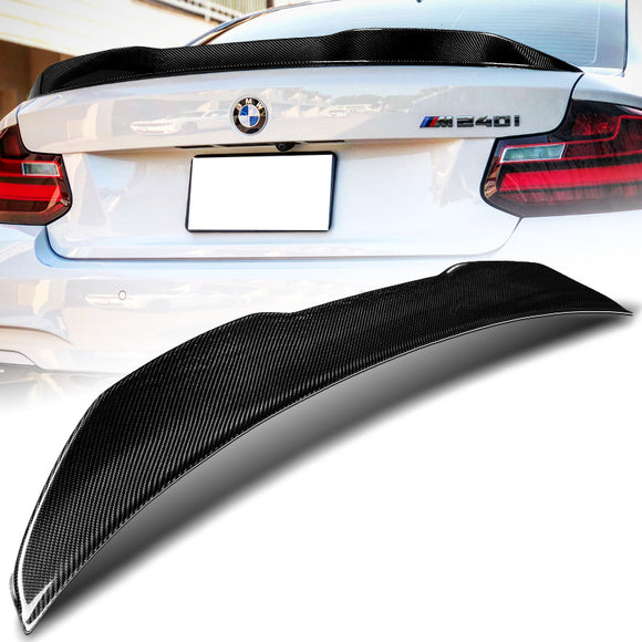 PSM-Style Rear Trunk Lip Duckbill Spoiler Wing For 2014-2021 BMW F87 F22 M2 2-Series 2-DR / Coupe -Real Carbon Fiber