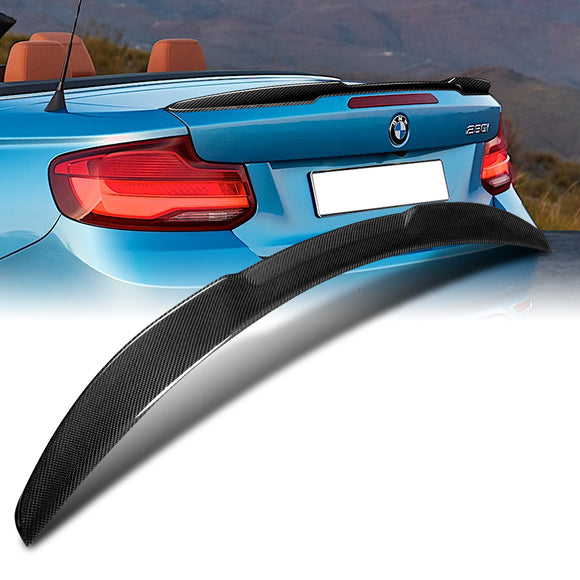 V-Style Rear Trunk Lip Duckbill Spoiler Wing For 2015-2021 BMW F23 2-Series Convertible -Real Carbon Fiber