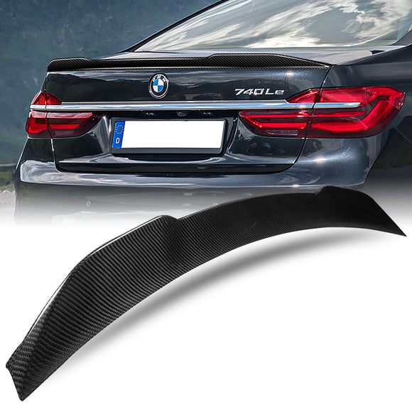 V-Style Rear Trunk Lip Spoiler Wing For 2016-2022 BMW 7-Series G11 G12 4-DR / Sedan -Real Carbon Fiber